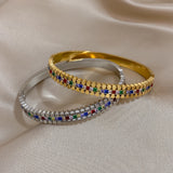 Multicolor Rhinestone Zircon Bangles Bracelet Women Waterproof Jewelry