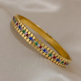 Multicolor Rhinestone Zircon Bangles Bracelet Women Waterproof Jewelry