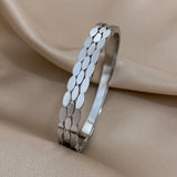 Silver Geometric Stainless Steel Bangles for Women