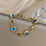 Vintage Eyes Charm Stainless Steel Chain Bracelet