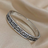 Vintage Leaf Hollow Stainless Steel Thin Bangles Bracelets for Wrist