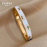 Vintage Evil Eye Print Steel Bangles for Women