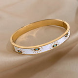 Vintage Evil Eye Print Steel Bangles for Women