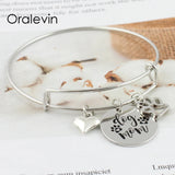 DOG MOM Inspirational Wire Bracelet Bangle Gift Jewelry
