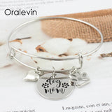 DOG MOM Inspirational Wire Bracelet Bangle Gift Jewelry