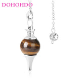 Tiger Eye Crystal Dowsing Pendulum Balance Reiki Stone Pendant