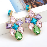 Autumn Metal Rhinestone Stud Earrings Women's Accessories