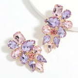 Autumn Metal Rhinestone Stud Earrings Women's Accessories