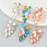 Autumn Metal Rhinestone Stud Earrings Women's Accessories