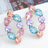 Autumn Metal Rhinestone Stud Earrings Women's Accessories