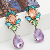 Autumn Metal Rhinestone Stud Earrings Women's Accessories
