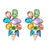 Autumn Metal Rhinestone Stud Earrings Women's Accessories