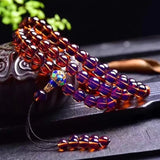 Dominican Amber 108 Buddha Beads Bracelet Violet Stone Men's Women's Bracelets