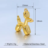 3pcs/Lot Polished Dog Stainless Steel Charms Pendant DIY Jewelry