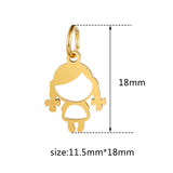 5pcs 11.5mm*18mm Little Girl Charm Pendant Stainless Steel DIY Jewelry Gift