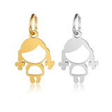 5pcs 11.5mm*18mm Little Girl Charm Pendant Stainless Steel DIY Jewelry Gift