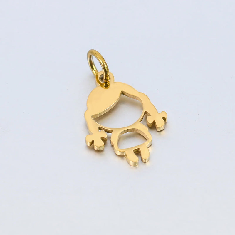 5pcs 11.5mm*18mm Little Girl Charm Pendant Stainless Steel DIY Jewelry Gift