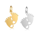 5pcs/Lot 19mm Fat Foot Stainless Steel Pendant Women DIY Charms Jewelry
