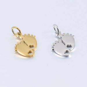 5pcs/Lot 19mm Fat Foot Stainless Steel Pendant Women DIY Charms Jewelry
