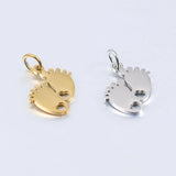 5pcs/Lot 19mm Fat Foot Stainless Steel Pendant Women DIY Charms Jewelry