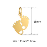 5pcs/Lot 19mm Fat Foot Stainless Steel Pendant Women DIY Charms Jewelry
