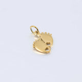 5pcs/Lot 19mm Fat Foot Stainless Steel Pendant Women DIY Charms Jewelry