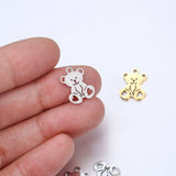 5pcs Stainless Steel Charms Bear Pendant DIY Jewelry Supplies