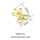5pcs Stainless Steel Charms Bear Pendant DIY Jewelry Supplies