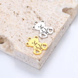 5pcs Stainless Steel Charms Bear Pendant DIY Jewelry Supplies