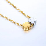 5pcs Stainless Steel Four Leaf Clover Bead Pendant Necklaces DIY Accessory