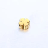5pcs Stainless Steel Four Leaf Clover Bead Pendant Necklaces DIY Accessory