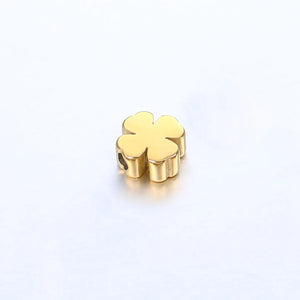 5pcs Stainless Steel Four Leaf Clover Bead Pendant Necklaces DIY Accessory