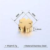 5pcs Stainless Steel Four Leaf Clover Bead Pendant Necklaces DIY Accessory