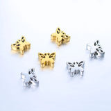 5pcs Stainless Steel Butterfly Hole Bead Pendant DIY Necklace