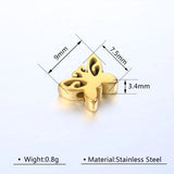5pcs Stainless Steel Butterfly Hole Bead Pendant DIY Necklace