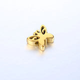 5pcs Stainless Steel Butterfly Hole Bead Pendant DIY Necklace