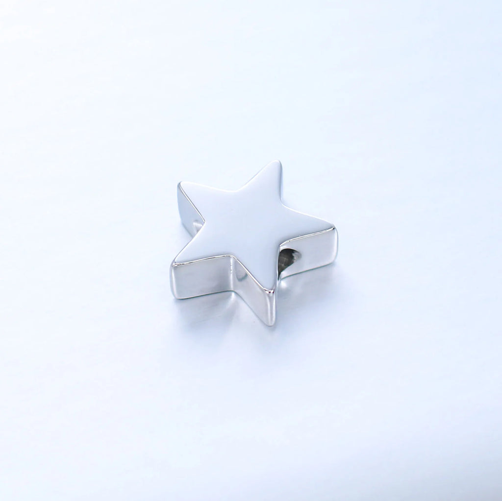 5pcs Stainless Steel Pentagram Small Hole Bead Pendant