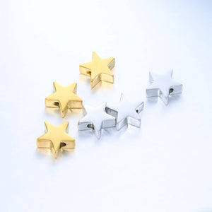5pcs Stainless Steel Pentagram Small Hole Bead Pendant