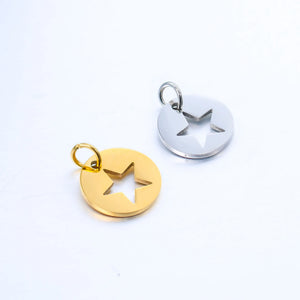 5pcs Stainless Steel Hollow Star Charms Pendant DIY Jewelry Making