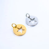 5pcs Stainless Steel Hollow Star Charms Pendant DIY Jewelry Making