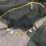 DOREMI 10MM Stainless Letter Necklace Name Pendant Necklaces