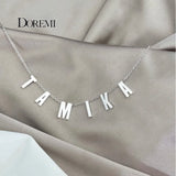 DOREMI 10MM Stainless Letter Necklace Name Pendant Necklaces