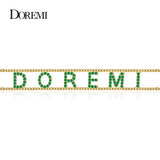 Personalized Zircon Choker Crystal Name Necklace with 9mm Letters