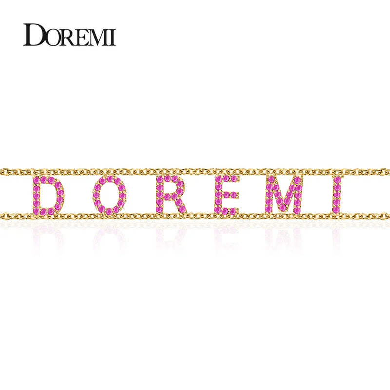 Personalized Zircon Choker Crystal Name Necklace with 9mm Letters