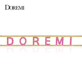 Personalized Zircon Choker Crystal Name Necklace with 9mm Letters