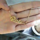 DOREMI Stainless Steel Initials Choker with Rhinestones