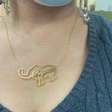 DOREMI Stainless Elephant Pendant Name Necklace Steel Choker Animal Nameplate