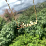 DOREMI Stainless Elephant Pendant Name Necklace Steel Choker Animal Nameplate