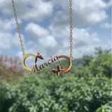 DOREMI Stainless Elephant Pendant Name Necklace Steel Choker Animal Nameplate