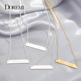 Personalized DOREMI Stainless Steel Bar Necklace with Any Name